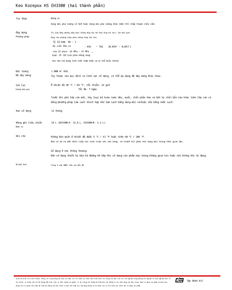 Thông số kỹ thuật EH3300 KCC (TDS EH3300) 002