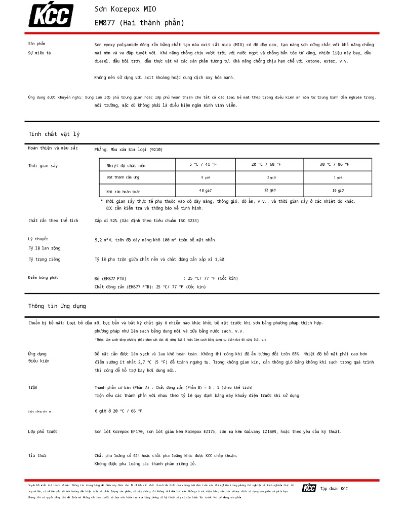 Thông số kỹ thuật EM877 KCC (TDS EM877) 001