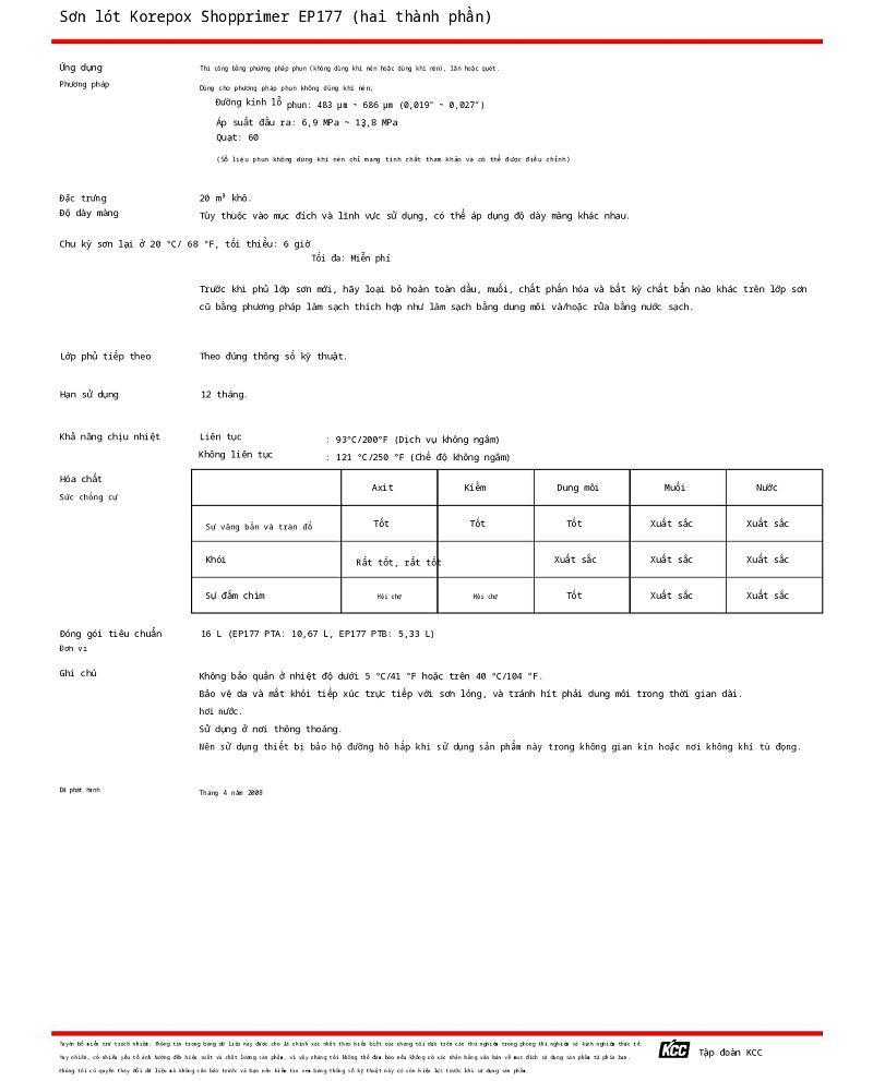 Thông số kỹ thuật EP177 KCC (TDS EP177) 002