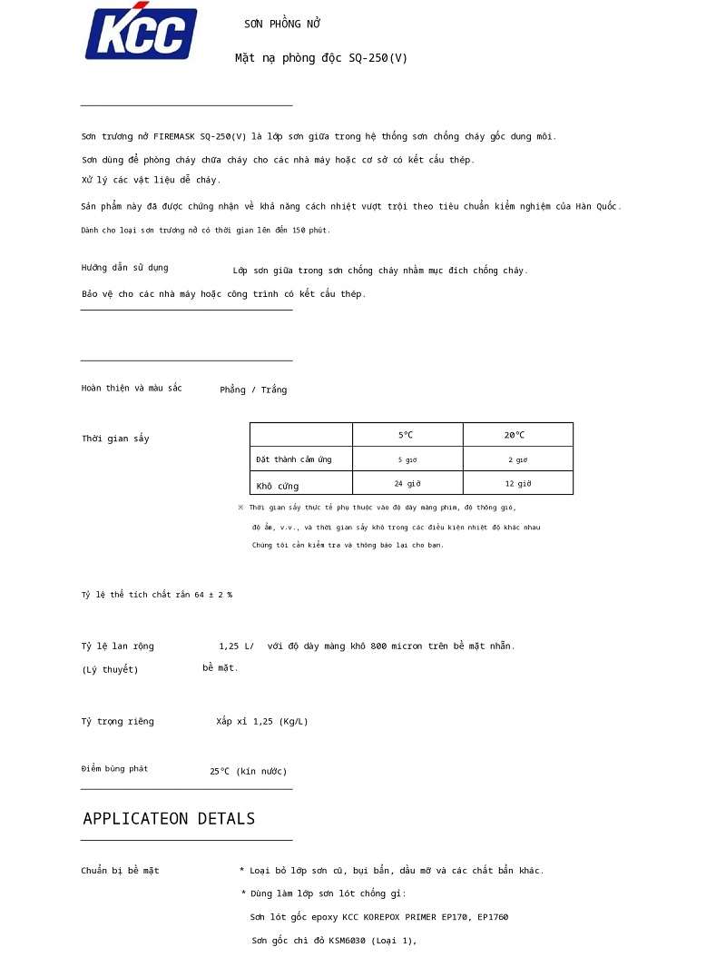 Thông số kỹ thuật FIREMASK SQ-250V (TDS SQ-250V) 001