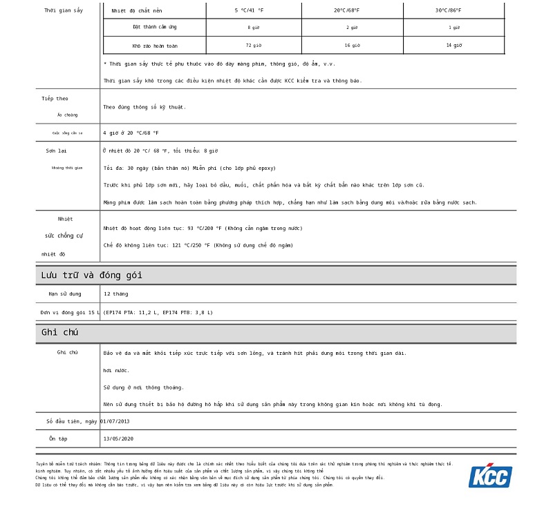 Thông số kỹ thuật EP174 KCC (TDS EP174) 002
