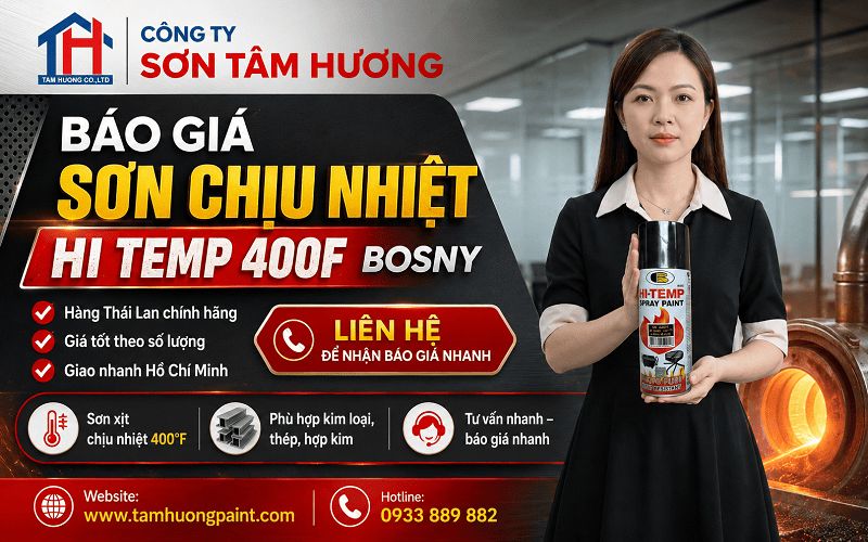 Mua Sơn Chịu Nhiệt Hi Temp 400F Bosny tại TPHCM