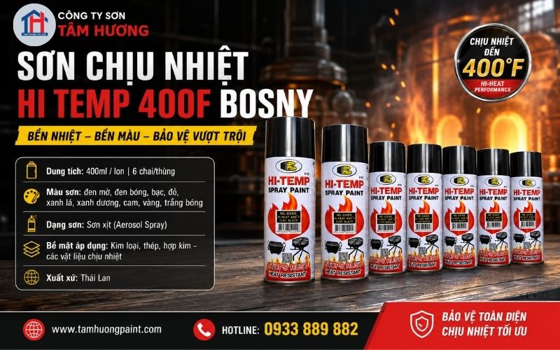 Khái niệm Sơn chịu nhiệt Hi Temp 400F Bosny