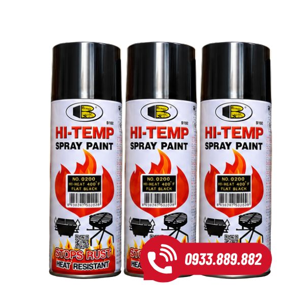 Sơn chịu nhiệt Hi Temp 400F Bosny 400ml chính hãng