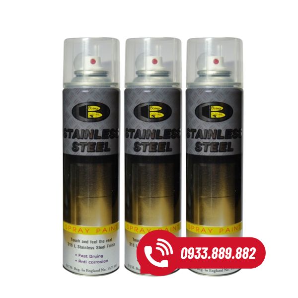 Sơn Mạ Kẽm Stainless Steel B120 Bosny 200ml