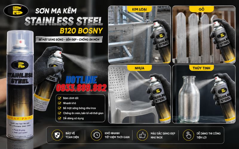Ứng dụng thực tế của Sơn mạ kẽm Stainless Steel B120