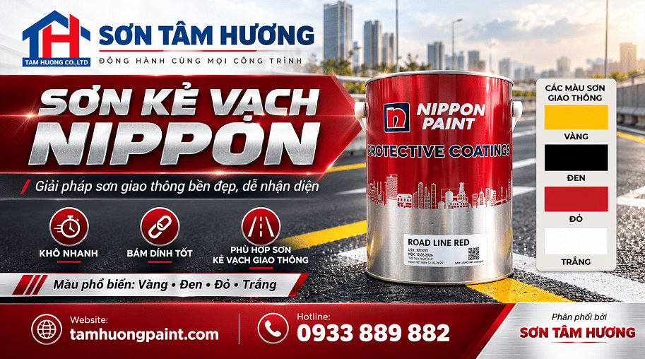 Banner trang chủ về sơn kẻ vạch Nippon trên sơn Tâm Hương