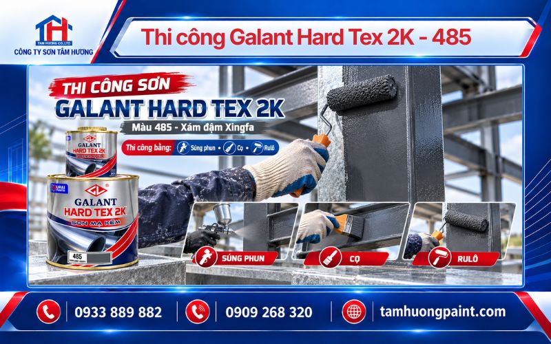 Thi công sơn Galant Hard Tex 2K