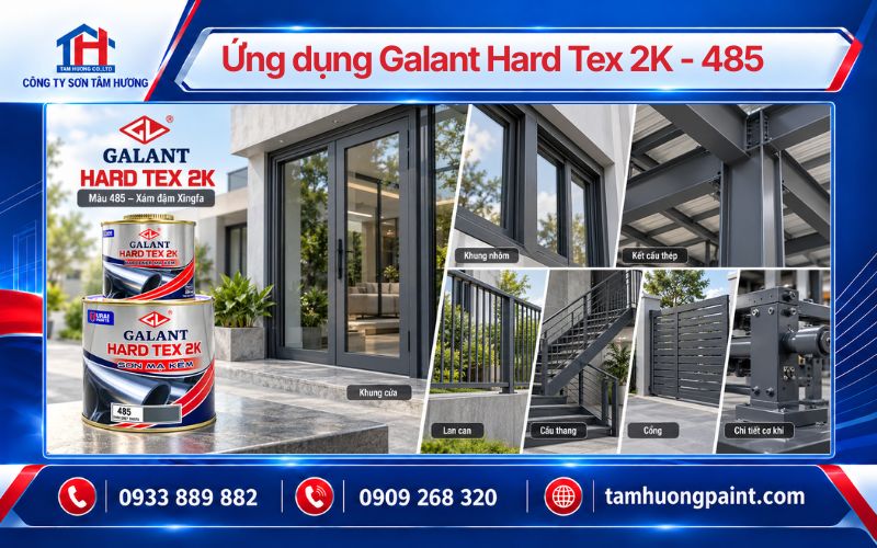 Ứng dụng sơn Galant Hard Tex 2K màu 485
